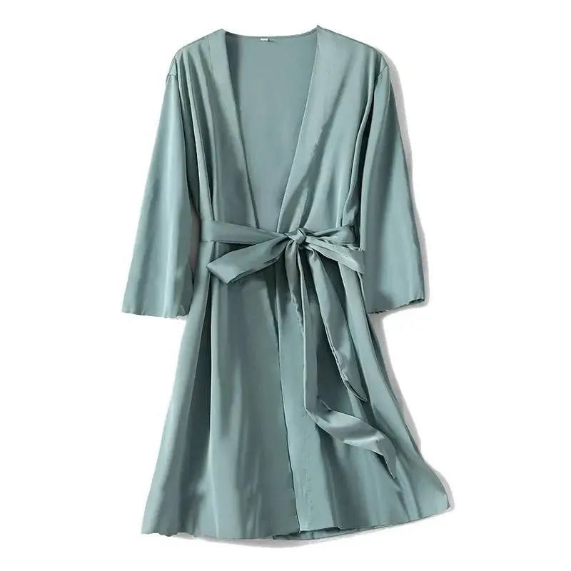 Satin Robe Female Lingerie Sleepwear