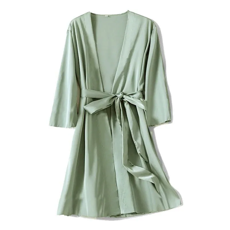 Satin Robe Female Lingerie Sleepwear