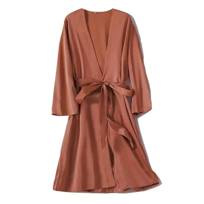 Satin Robe Female Lingerie Sleepwear