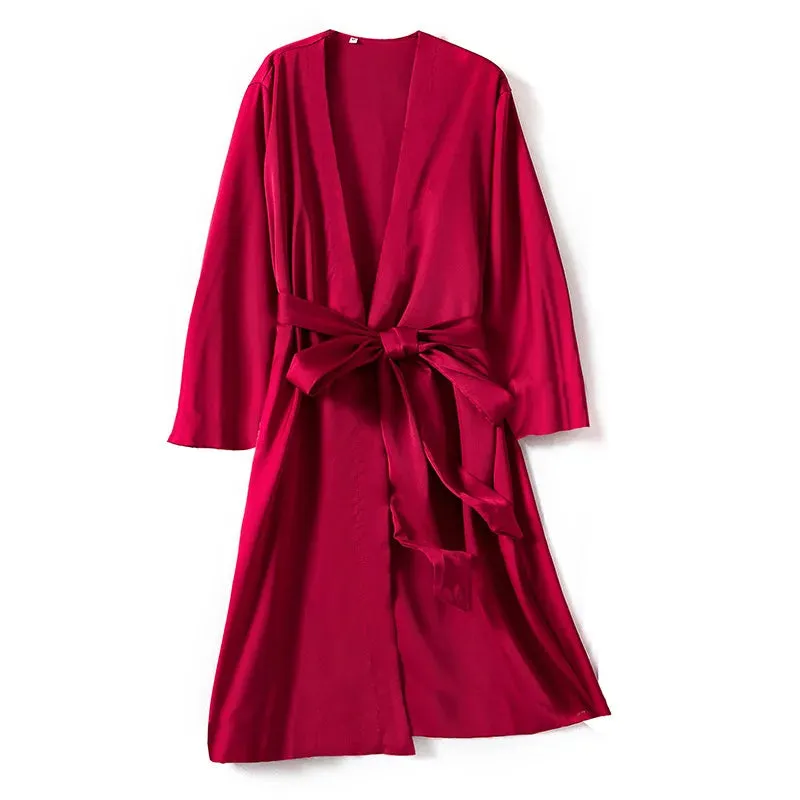 Satin Robe Female Lingerie Sleepwear