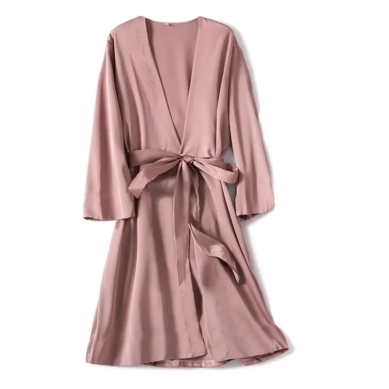 Satin Robe Female Lingerie Sleepwear