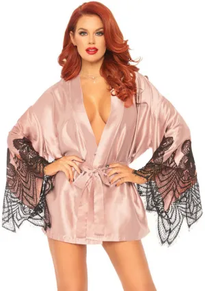Satin Robe Set - Rose - Medium/large