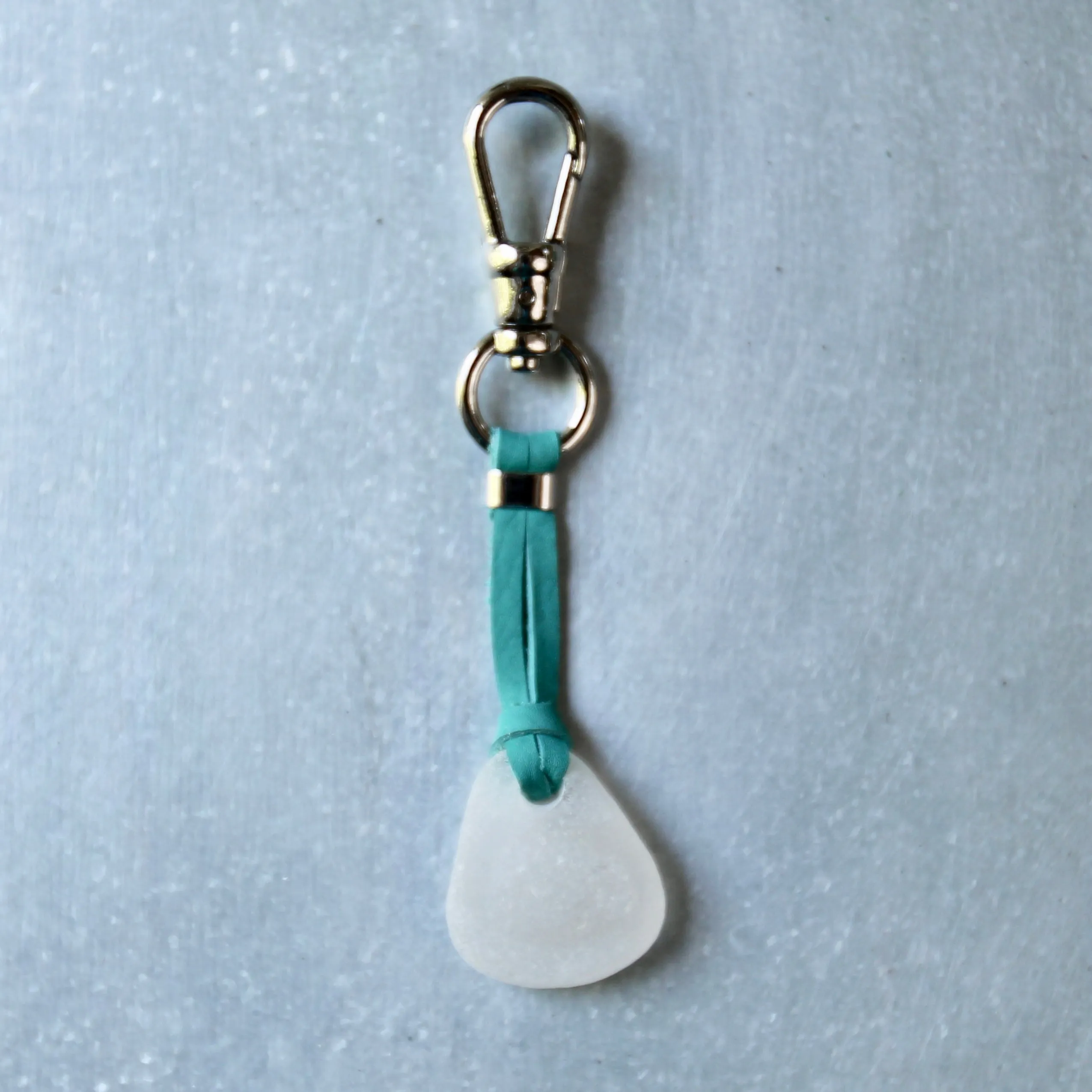 Sea Glass & Leather Keychains