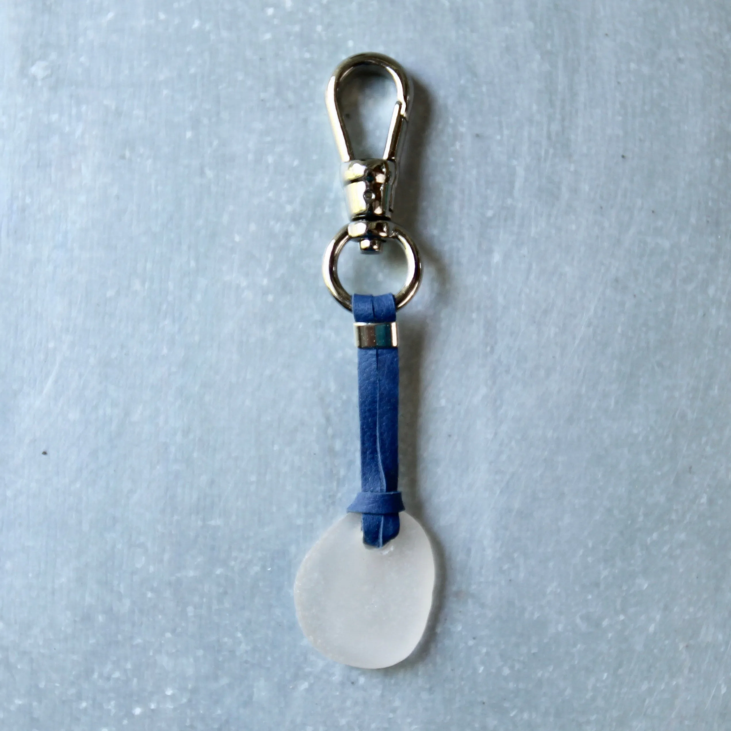 Sea Glass & Leather Keychains
