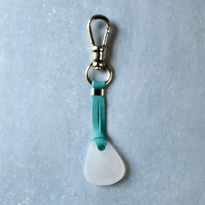 Sea Glass & Leather Keychains