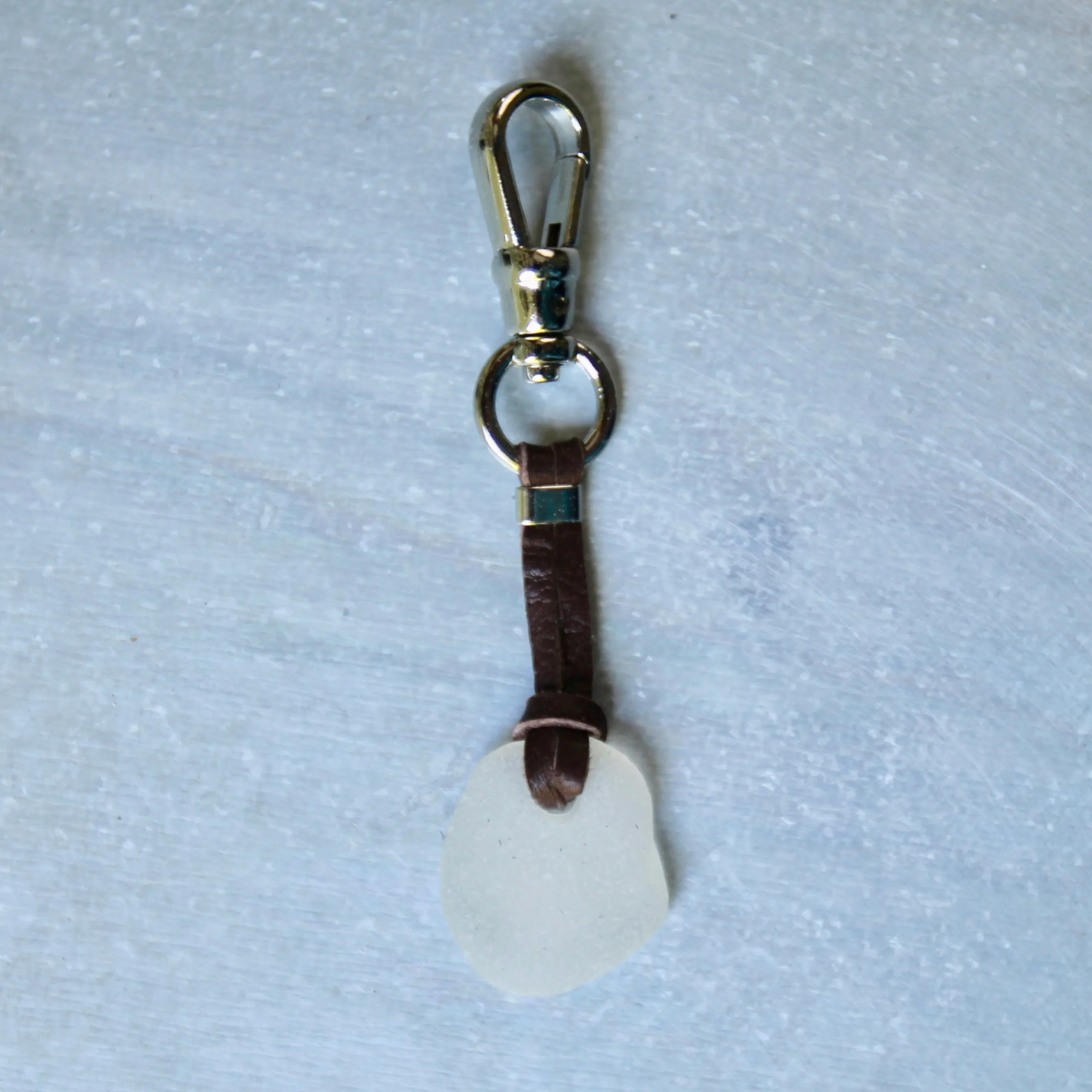 Sea Glass & Leather Keychains