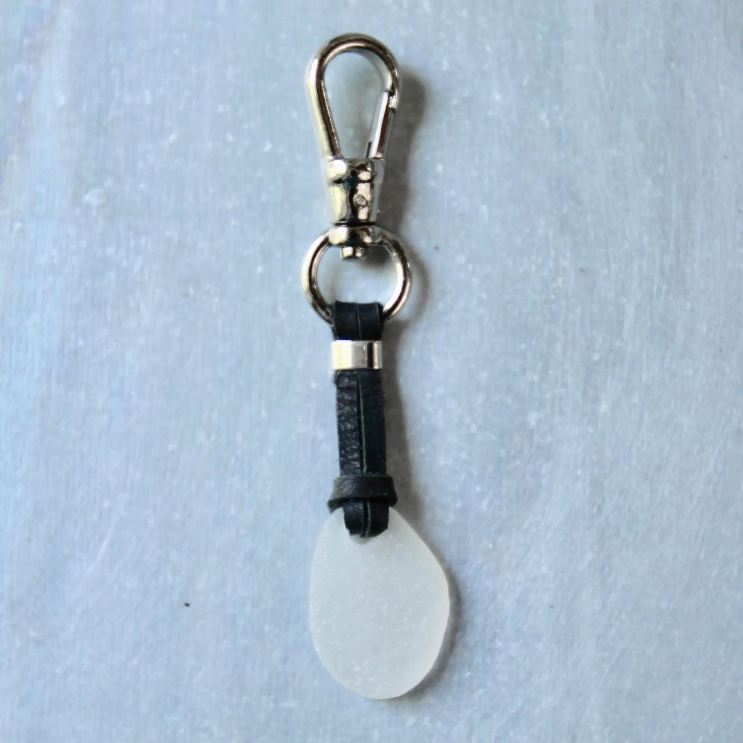 Sea Glass & Leather Keychains