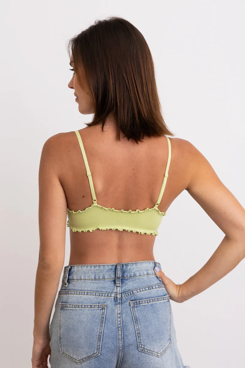 Seamless Lettuce Edge Bow Tie Triangle Bralette 🥬