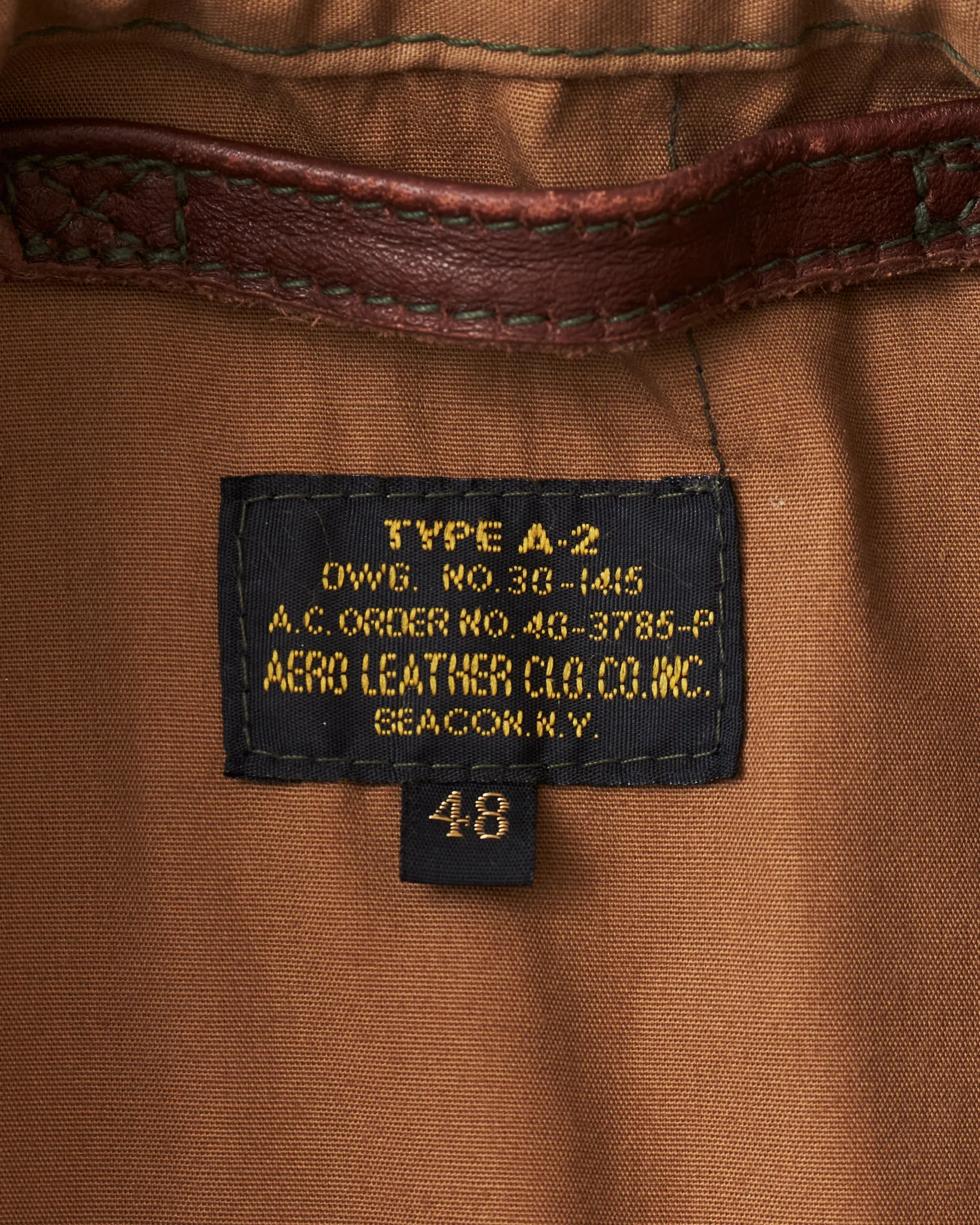 Second Hand Aero USAAF Leather A-2 40-3785-P Horsehide Leather Jacket Size 48