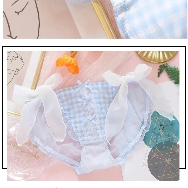 Selene Sweet Lolita Girly Plaid Nymphet Lingerie Set