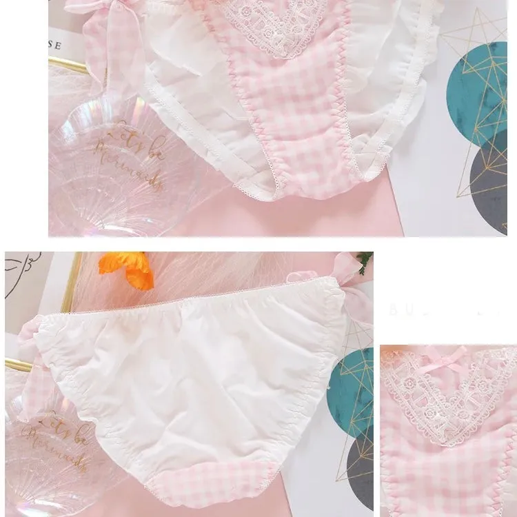 Selene Sweet Lolita Girly Plaid Nymphet Lingerie Set