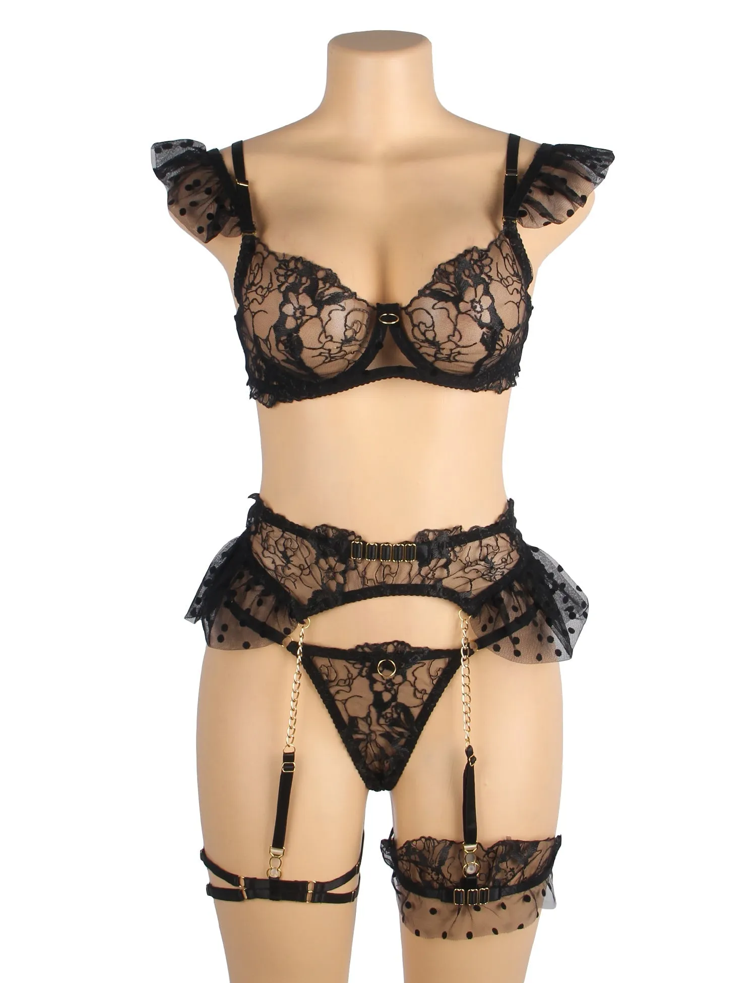Sexy Egypt Lace Garter Bra Panty Set BRIDE ESSENTIALS