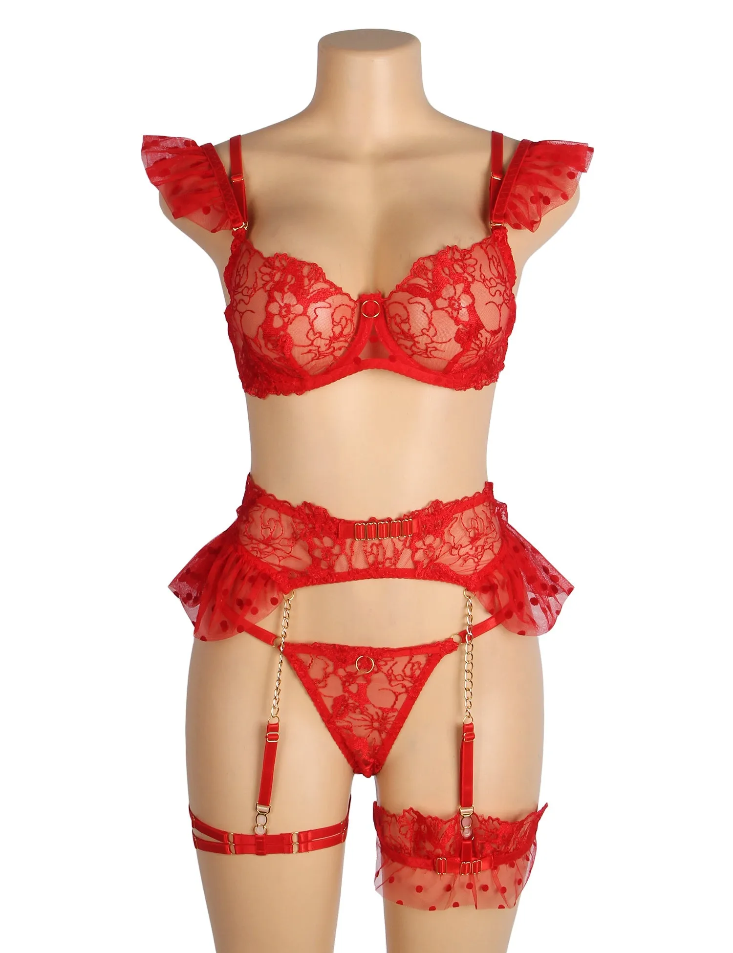 Sexy Egypt Lace Garter Bra Panty Set BRIDE ESSENTIALS
