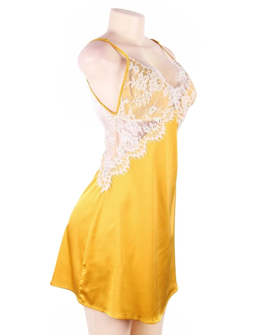 Sexy High-end Satin Lace Stitching Open Back Ladies Lingerie Egypt