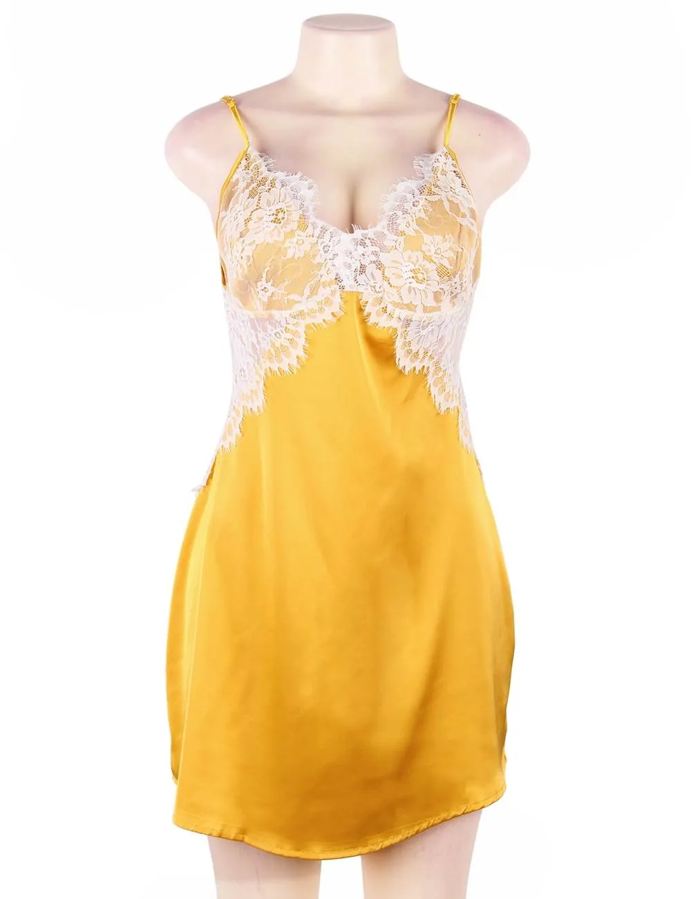 Sexy High-end Satin Lace Stitching Open Back Ladies Lingerie Egypt