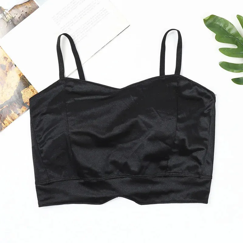 Sexy Women's Push Up Bras - Solid Color Lingerie, Wireless, Low Back Bralette, Comfortable Satin