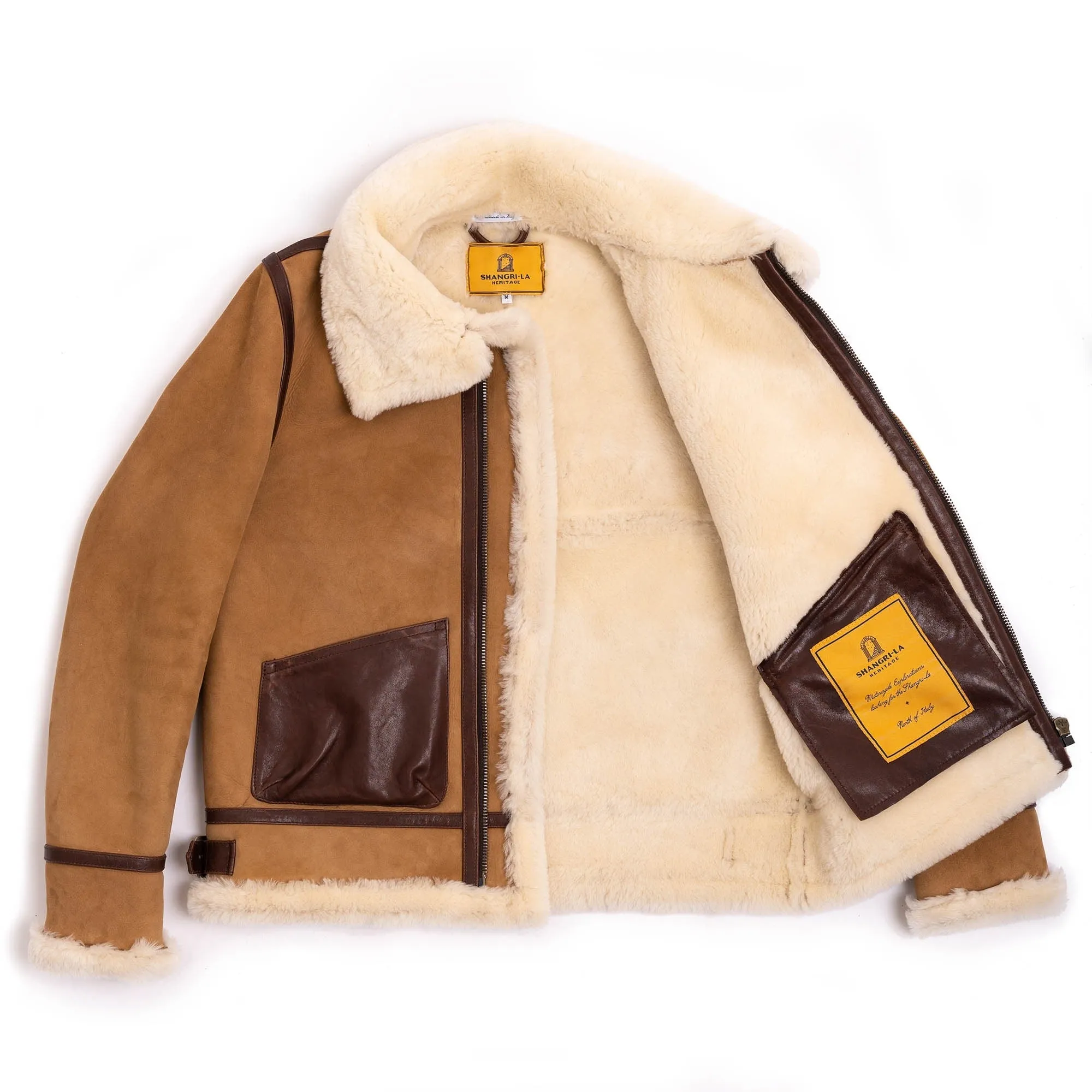 【Shangri-La Heritage】“Aviatore” B-3 Sabbia Shearling Jacket ／ 咖色茶芯 植鞣羔羊皮 飛行夾克 轟炸機皮衣