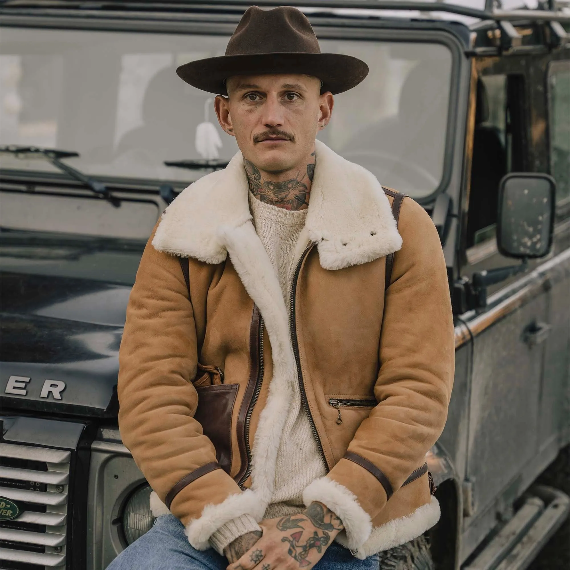 【Shangri-La Heritage】“Aviatore” B-3 Sabbia Shearling Jacket ／ 咖色茶芯 植鞣羔羊皮 飛行夾克 轟炸機皮衣