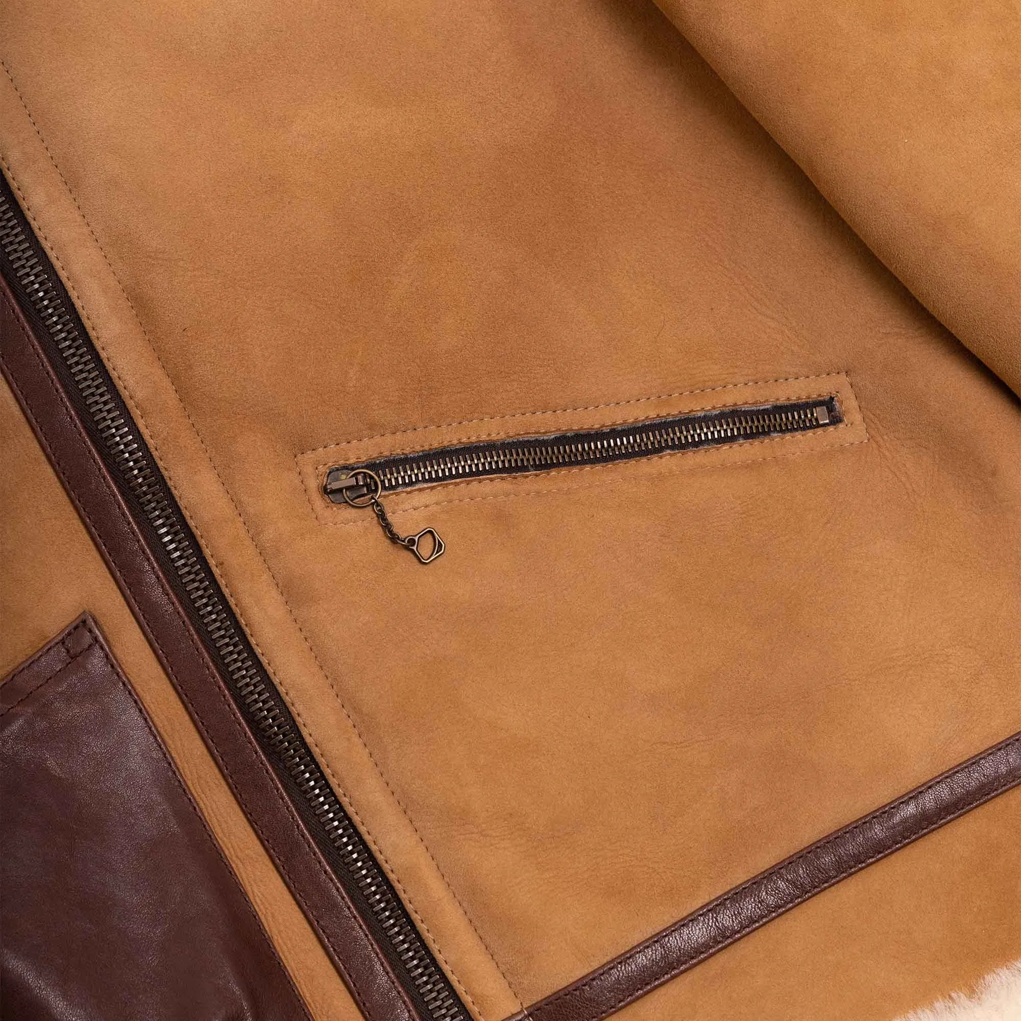【Shangri-La Heritage】“Aviatore” B-3 Sabbia Shearling Jacket ／ 咖色茶芯 植鞣羔羊皮 飛行夾克 轟炸機皮衣