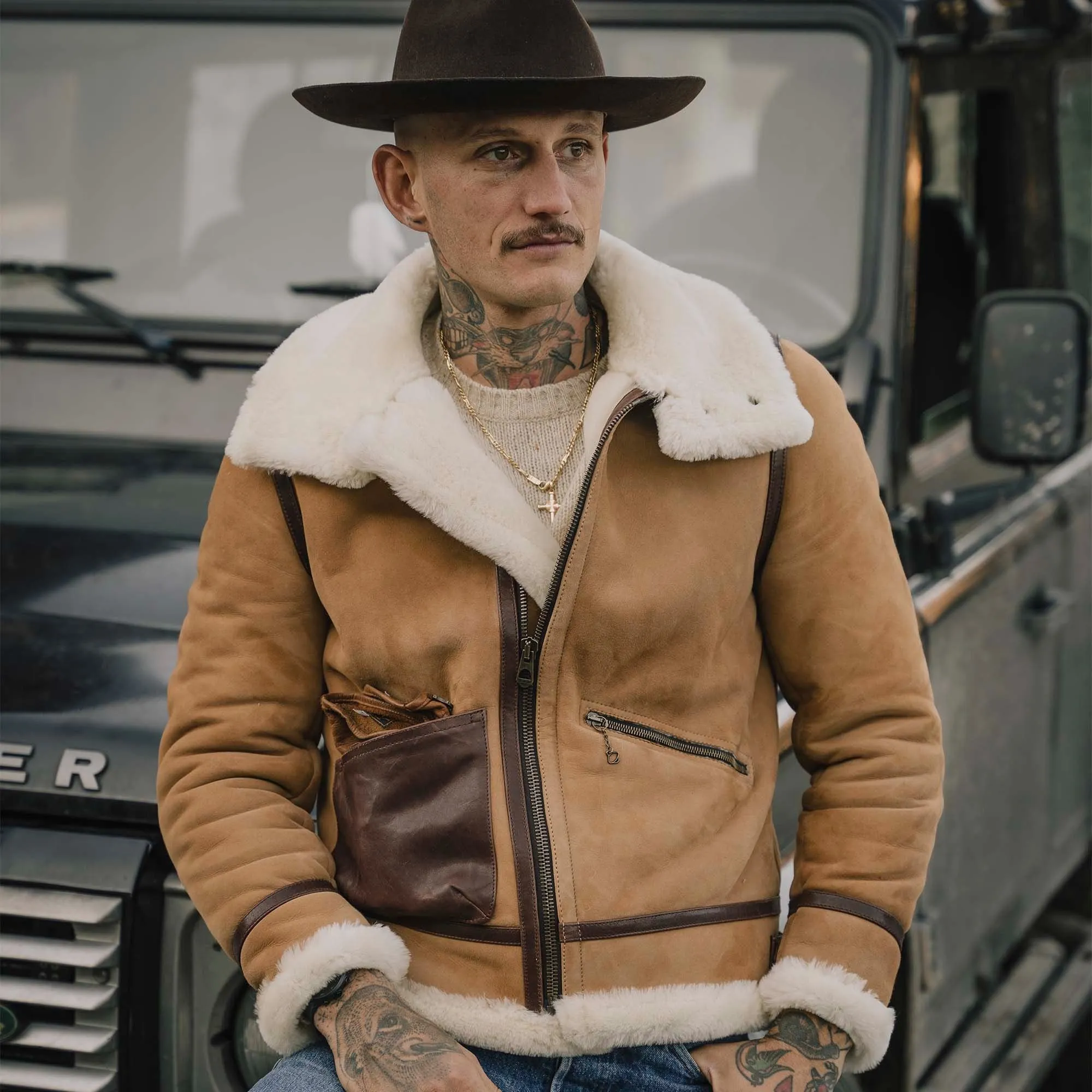 【Shangri-La Heritage】“Aviatore” B-3 Sabbia Shearling Jacket ／ 咖色茶芯 植鞣羔羊皮 飛行夾克 轟炸機皮衣