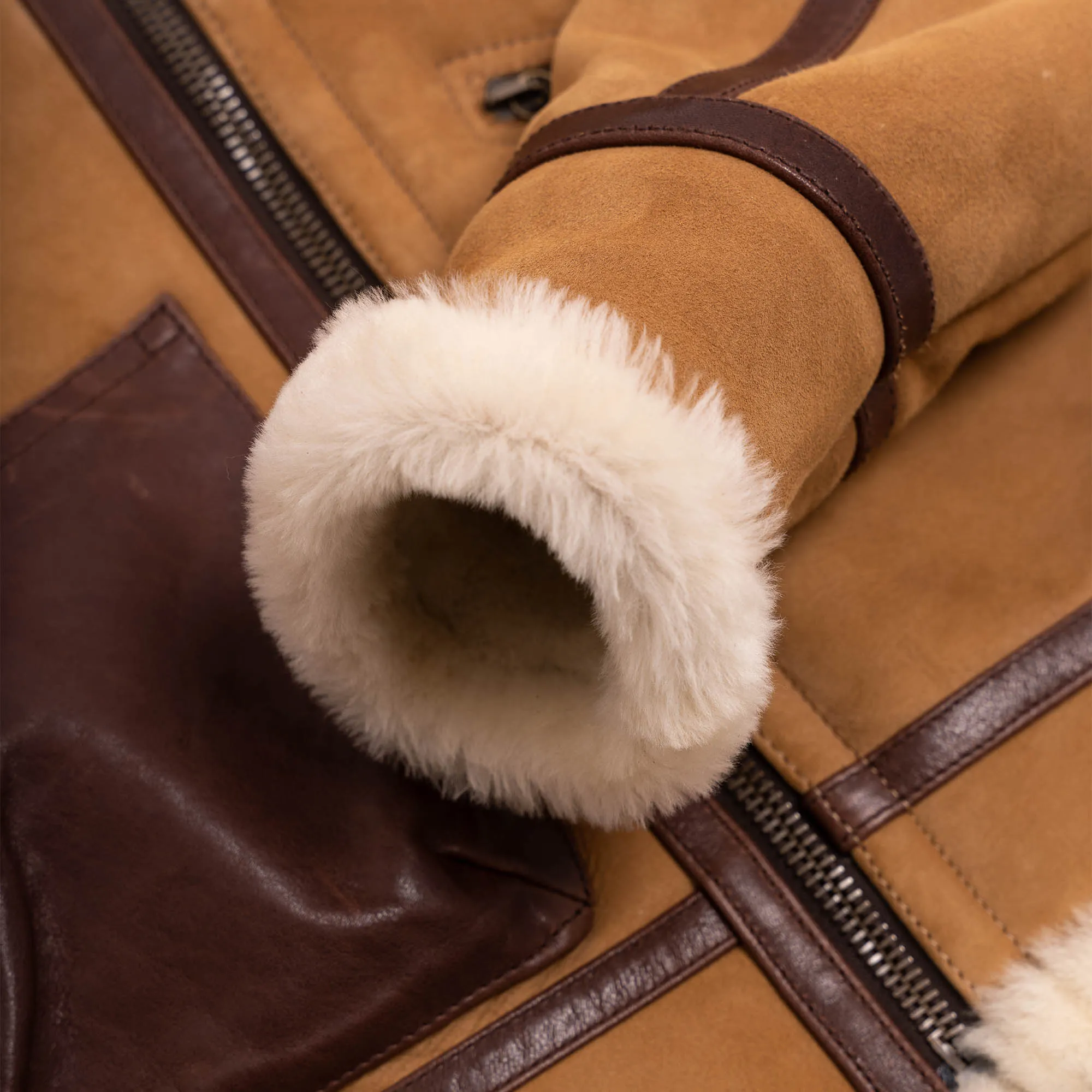 【Shangri-La Heritage】“Aviatore” B-3 Sabbia Shearling Jacket ／ 咖色茶芯 植鞣羔羊皮 飛行夾克 轟炸機皮衣