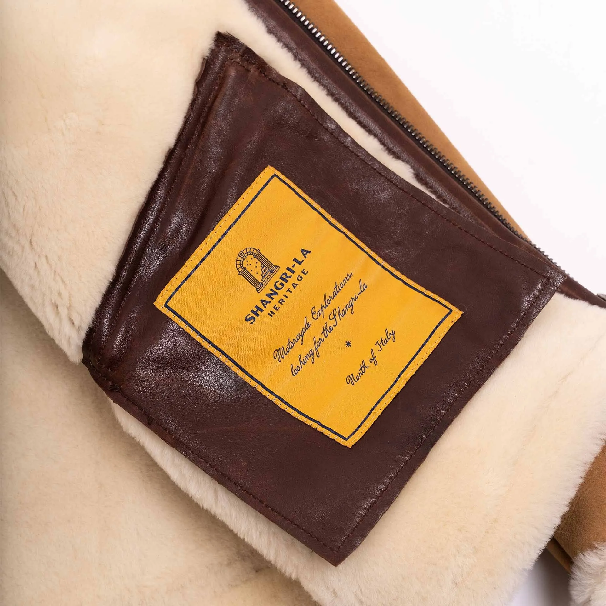 【Shangri-La Heritage】“Aviatore” B-3 Sabbia Shearling Jacket ／ 咖色茶芯 植鞣羔羊皮 飛行夾克 轟炸機皮衣