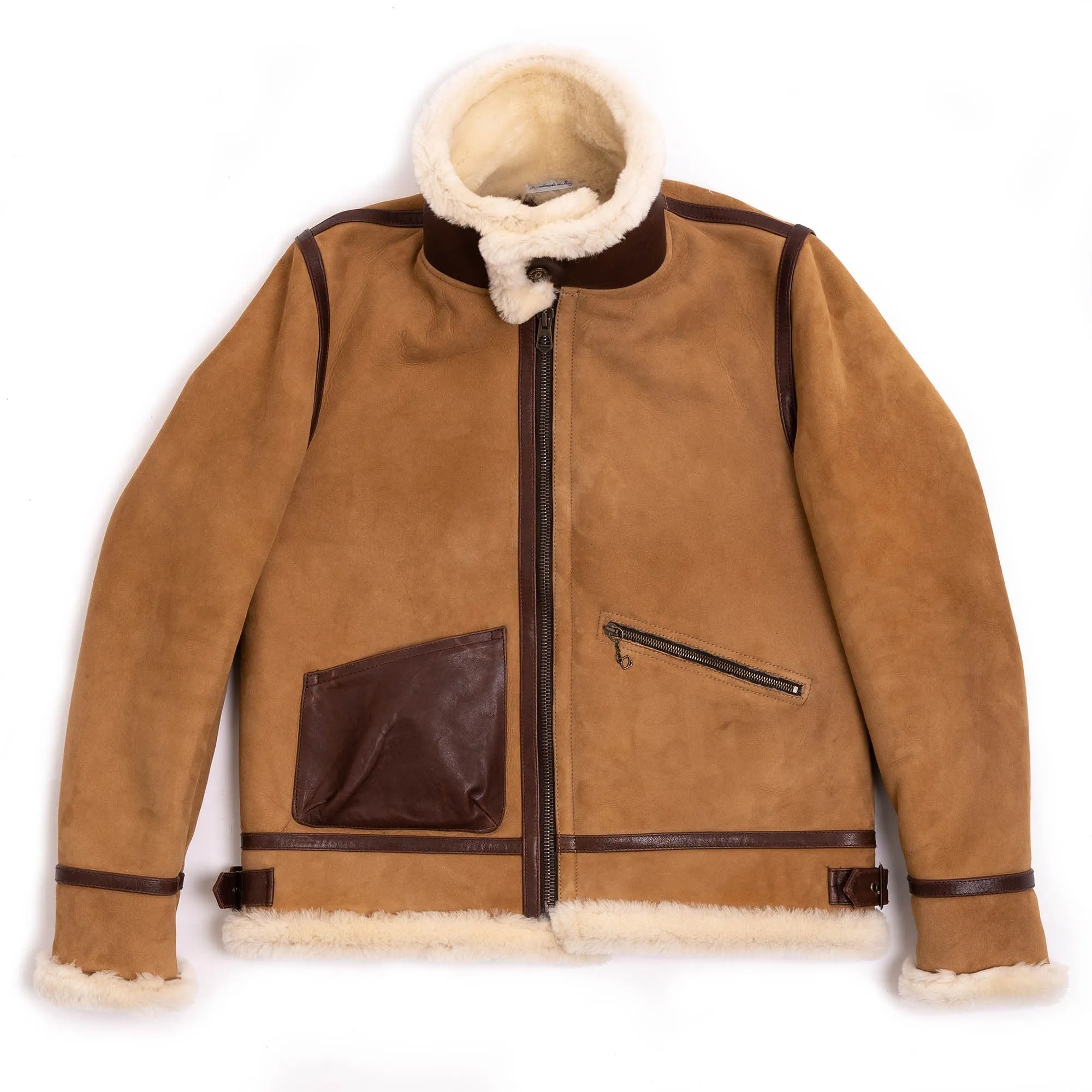 【Shangri-La Heritage】“Aviatore” B-3 Sabbia Shearling Jacket ／ 咖色茶芯 植鞣羔羊皮 飛行夾克 轟炸機皮衣