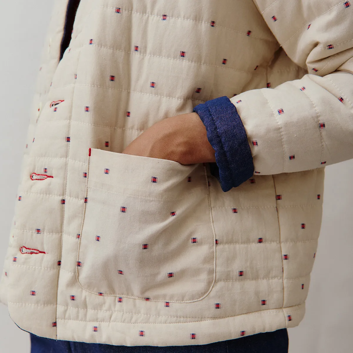 Sideline Dawn Jacket Ecru Pattern / Denim