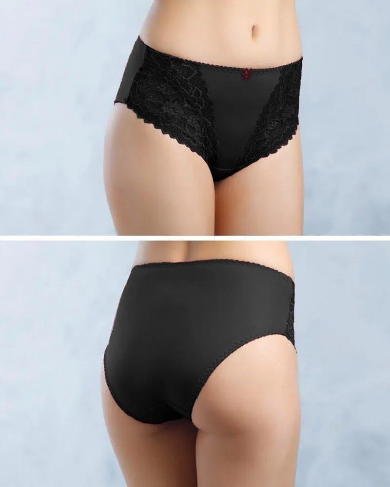 Silk Net Panty Soft Cotton - Flourish Mix Colors Soft Cotton Silk Net Panty Colour Black - 2372