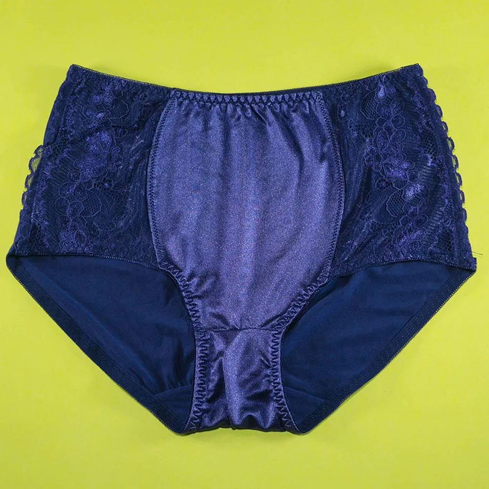 Silk Net Panty Soft Cotton - Flourish Mix Colors Soft Cotton Silk Net Panty Colour Blue - 2372
