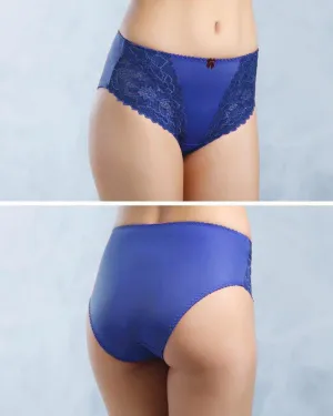 Silk Net Panty Soft Cotton - Flourish Mix Colors Soft Cotton Silk Net Panty Colour Blue - 2372