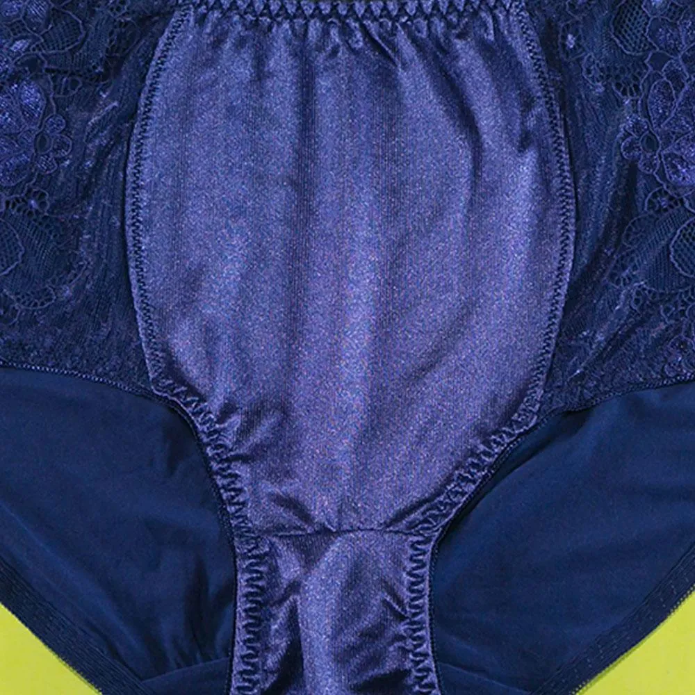 Silk Net Panty Soft Cotton - Flourish Mix Colors Soft Cotton Silk Net Panty Colour Blue - 2372
