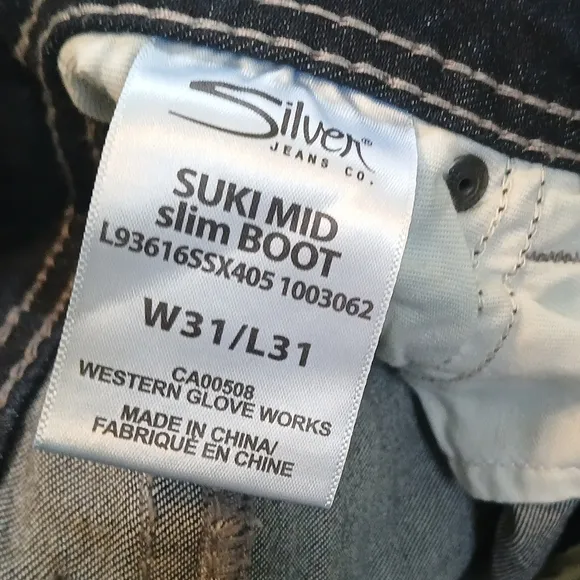 Silver Jeans Suki Mid-Rise Slim Fit Bootcut Denim Jeans Women's Size 31 (NWT)