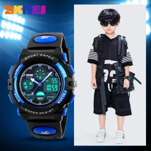 SKMEI Brand Children Watches Kids Sports Cartoon Watch For Girls Boys Rubber Strap Children's Quartz Digital LED Wristwatches