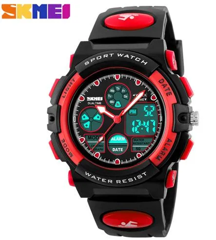 SKMEI Brand Children Watches Kids Sports Cartoon Watch For Girls Boys Rubber Strap Children's Quartz Digital LED Wristwatches
