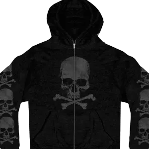 Skull & Crossbones Zip-Up Hoodie