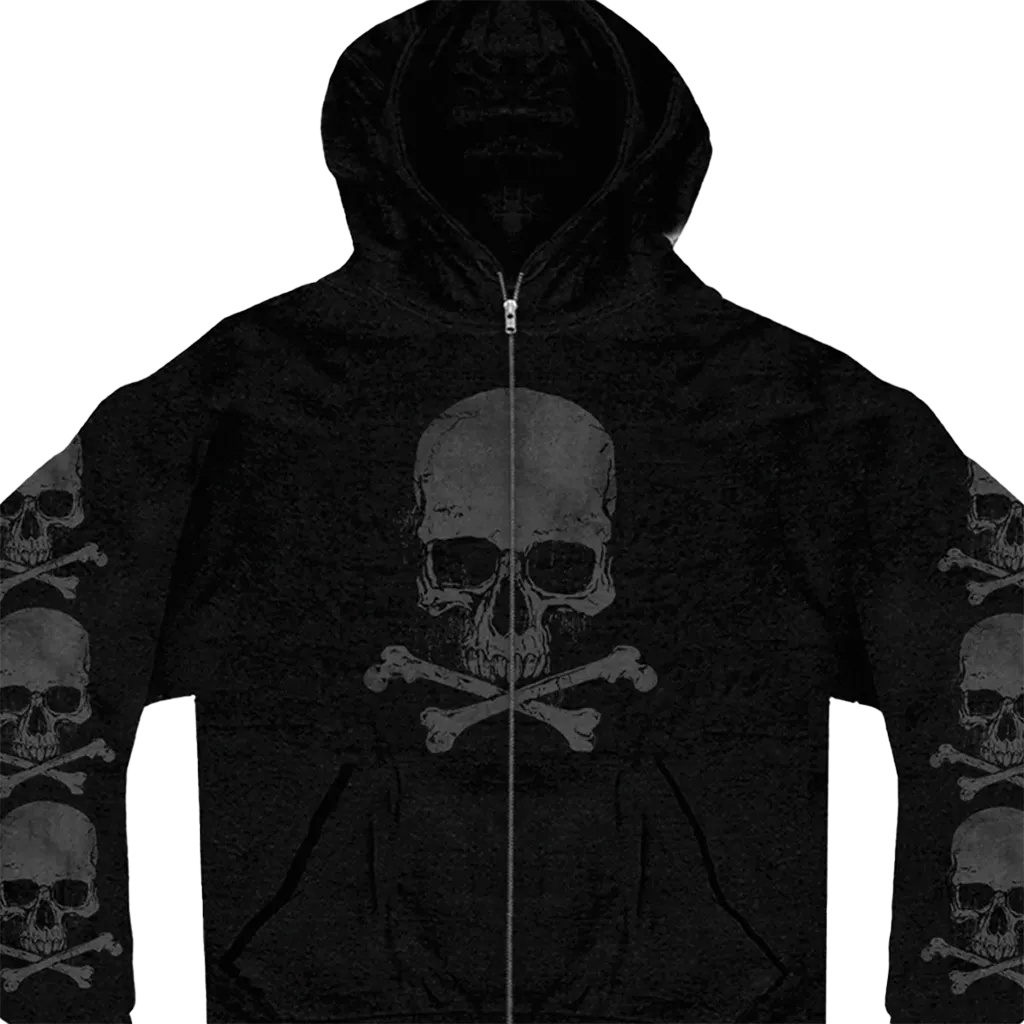 Skull & Crossbones Zip-Up Hoodie
