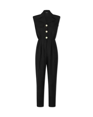 Sleeveless 3 Button Jumpsuit