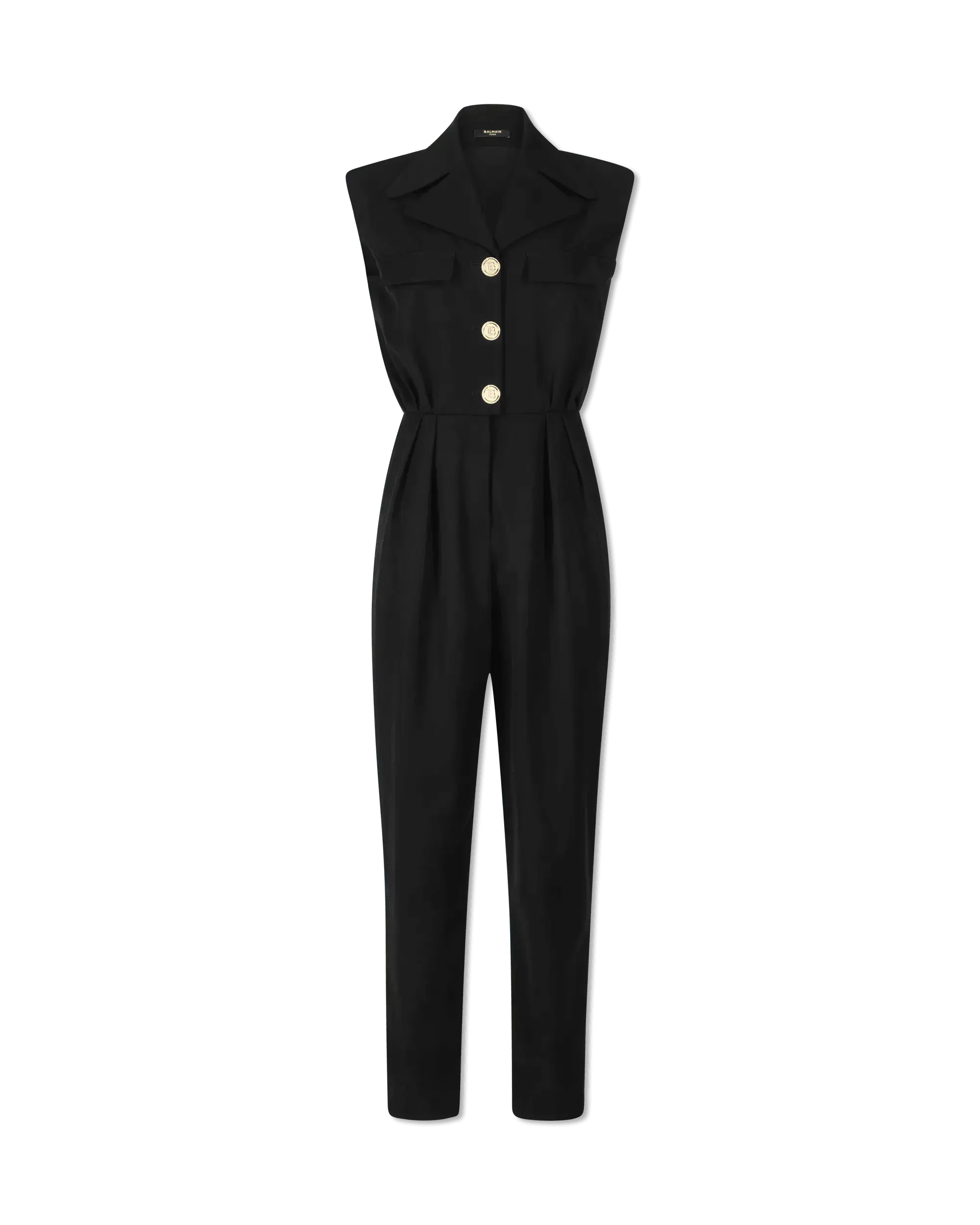 Sleeveless 3 Button Jumpsuit