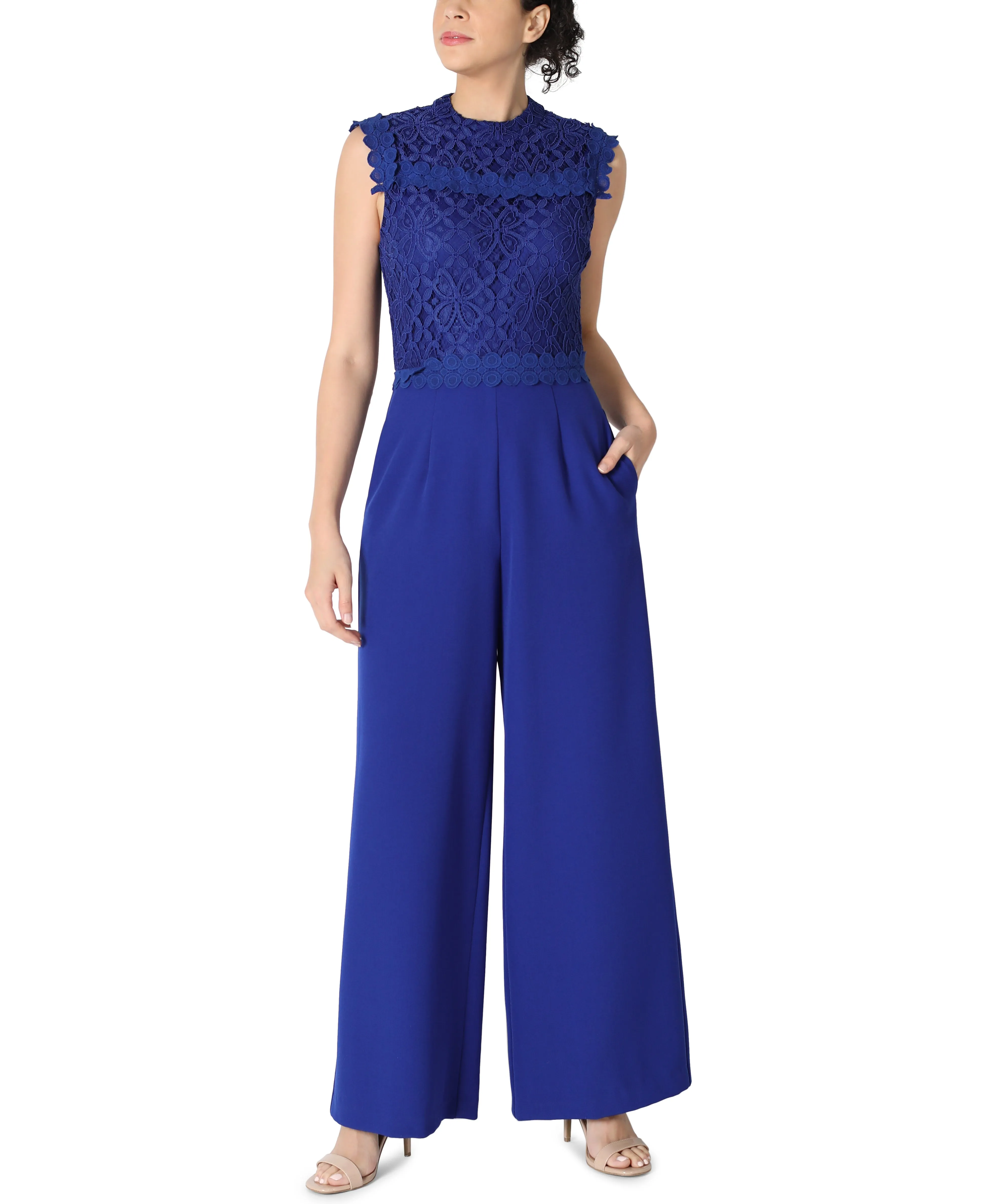 Sleeveless Mock Neck Jumpsuit