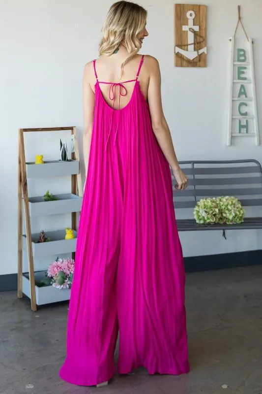 Sleeveless Open Back Wide Leg Jumpsuit