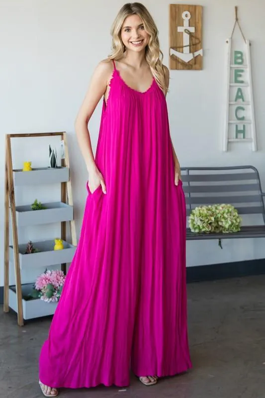 Sleeveless Open Back Wide Leg Jumpsuit