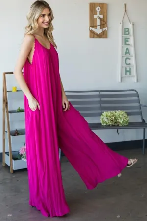 Sleeveless Open Back Wide Leg Jumpsuit