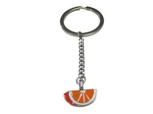 Sliced Orange Fruit Pendant Keychain