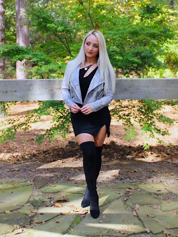 Slytherin Suede Biker Jacket, Snake Skin