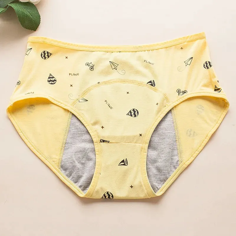 Soft Modal Girls' Briefs – Leak-Proof Menstrual Panties for Teens