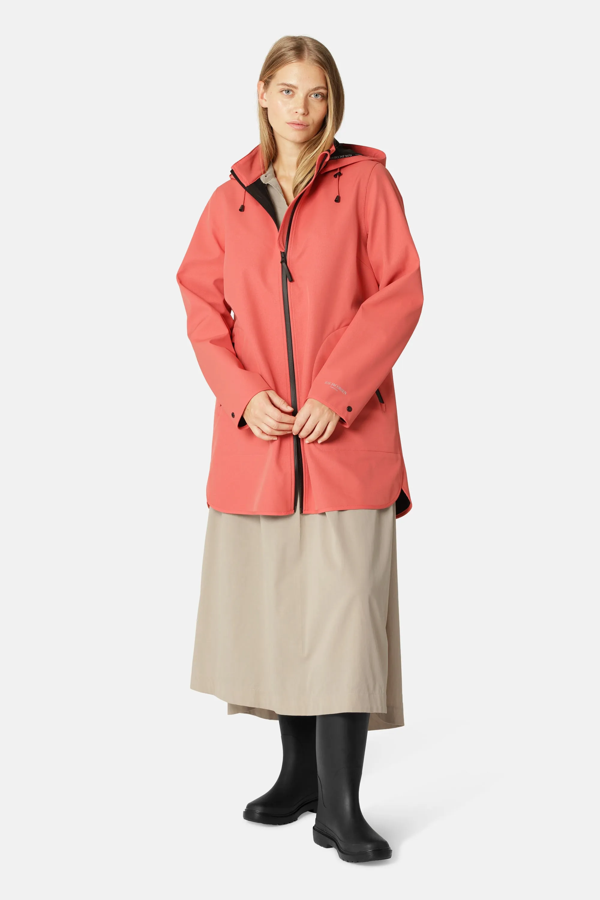 Softshell Regnjacka A-linje - Spiced Coral