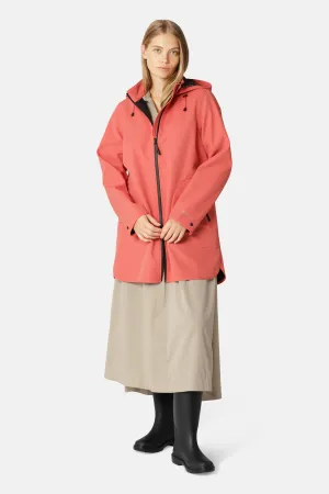 Softshell Regnjacka A-linje - Spiced Coral