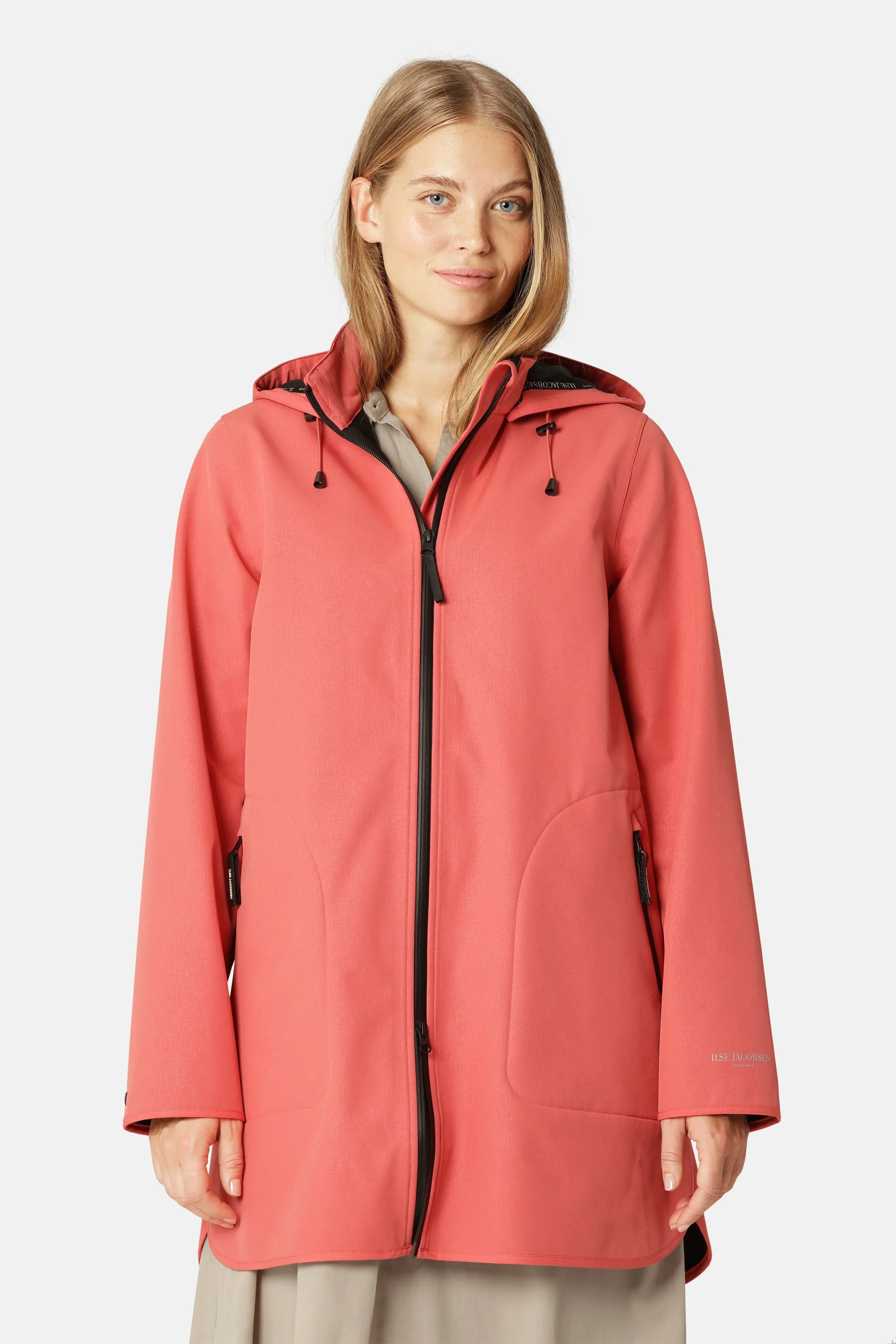 Softshell Regnjacka A-linje - Spiced Coral