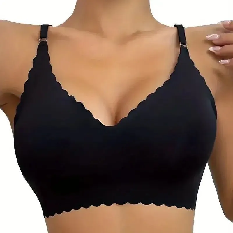Solid Color Seamless Bra Sports Bras Seamless Gather Bra